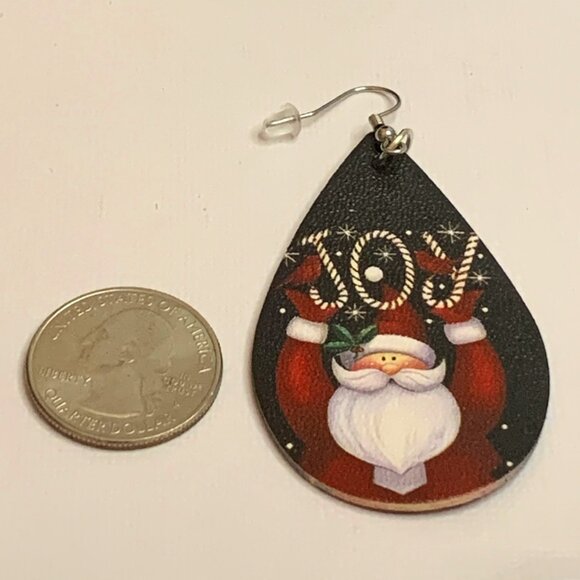 Santa Earring, Christmas Earring, Santa Claus Earring, Gift Idea, Holiday - Picture 2 of 4